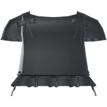 black ruffled bow t-shirt