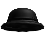 black ruffled bucket hat