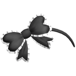 ♡ black ruffled doll sideways bow headband