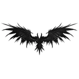 Black Runic Skeleton Dragon Wings