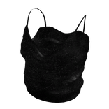 Black Sequin Crop Top