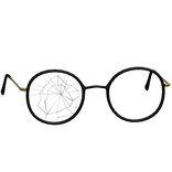 Black Shattered Circle Glasses