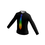 ❄ Black Shirt with Rainbow Cartoony Tie