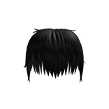 black short messy hair