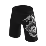 Black Shorts White Dragon