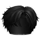 Black Side Parted Messy Hair