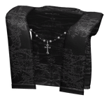 Black Sigil Hoodie Sleeves W Chrome Cross Chain