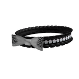 ♡ black silver kitty collar