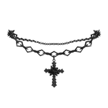 Black Silver Rose Necklace