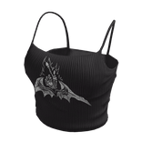 black skeleton emo punk rocker camisole tank top