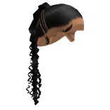 Black Sleek Braided Ponytail with Stitch Braids