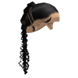 Black Sleek Braided Ponytail with Stitch Braids