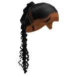 Black Sleek Braided Ponytail with Stitch Braids