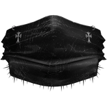Black Spider Web Emo Chrome Face Mask