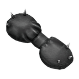 black spike leather hair bow