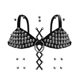 black spiked studded pierced goth top 