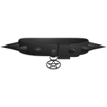 ♡ : black spikey pentagram choker