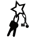 Black Star Grunge Keychain