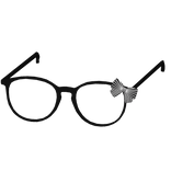 Black Striped Bow Glasses Cutesy Kawaii