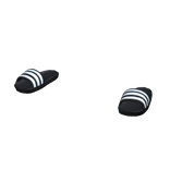 Black Striped Slides