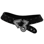 Black Studded Belt w/ Ascii Heart - Blush Fashion