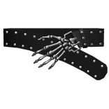 Black Studded Punk Belt Metal Skelly Hand 1.0 Girl