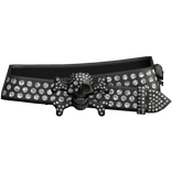 Black Studded Punk Belt Skull Diamonds 