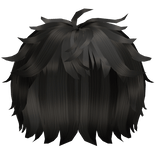 Black Stylish Natural fluffy cool anime boy hair