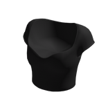 Black Sweetheart Neck Cropped Top