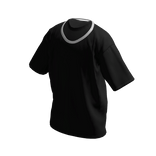 Black T-Shirt w/ Silver Iced Out Cuban Chain