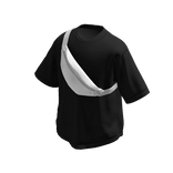 Black T-Shirt w/ White Crossbody Bag