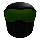 Black Tactical Mask with Ski Goggles (Green)