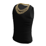 Black Tank Top w Double Iced Out Cuban Link