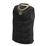 Black Tank Top with Dollar Gold Chain 