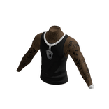 Black Tatted Tank Top w/ Chain