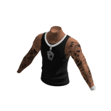 Black Tatted Tank Top w/ Chain