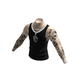 Black Tatted Tank Top w/ Chain