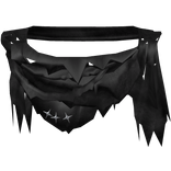 Black Tattered Ratty Neck Scarf