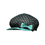 Black Teal Gyaru Newsboy Cap Bow Dots Cute