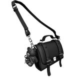 Black Teddy Charm Satchel Bag