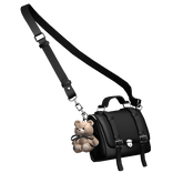 Black Teddy Charm Satchel Bag