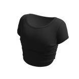 black tight crop top tee
