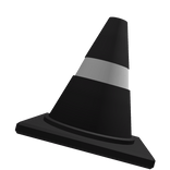 Black Tilted Traffic Cone Hat