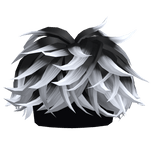 Black to White Fluffy Middle Swept Hair