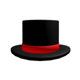 Black Top Hat with Red Stripe