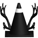 Black Traffic Cone W/ Antlers