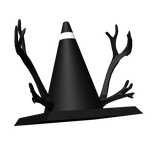 Black Traffic Cone W/ Antlers