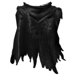 Black Trendy Emo Grunge Ripped Cape