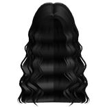 Black Tucked Wavy Hair With Bangs