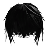 Black Unkept Emo Vkei Anime Hairstyle